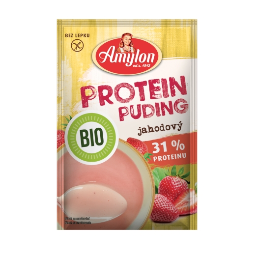 Protein puding jahodový bez lepku BIO