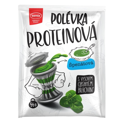 Proteínová polievka so špenátom