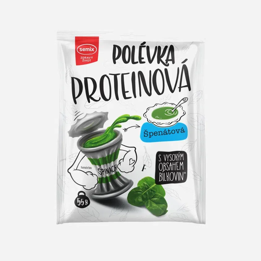 Proteínová polievka so špenátom