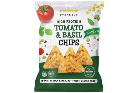 Proteínové chipsy s paradajkovo - bazalkovou príchuťou