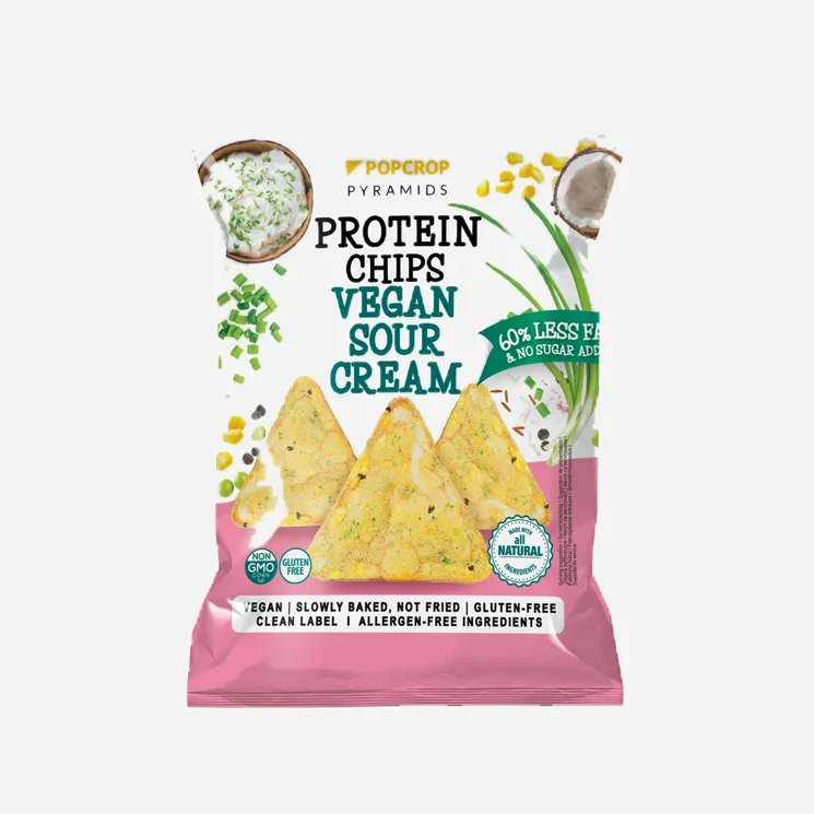 Proteínové chipsy s príchuťou kyslej smotany