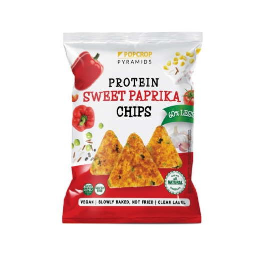 Proteínové chipsy s príchuťou sladkej papriky