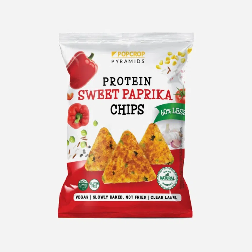 Proteínové chipsy s príchuťou sladkej papriky