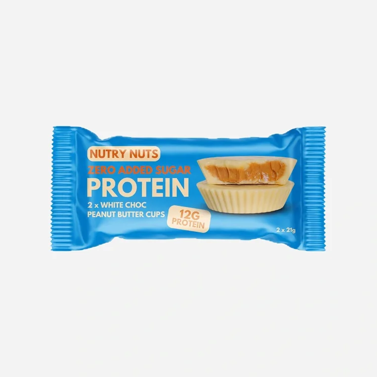 Proteínové košíčky Biela čokoláda s arašidovým maslom