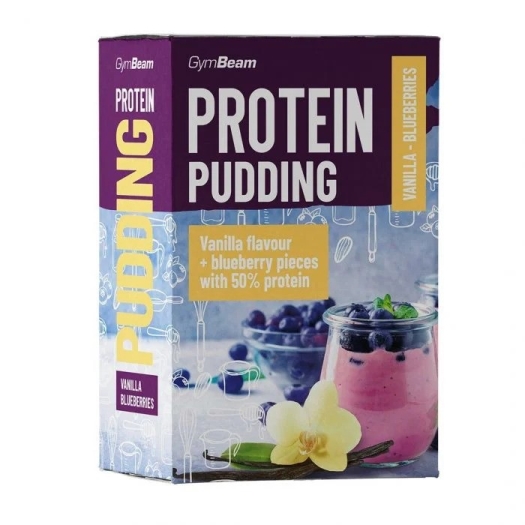 Proteínový puding vanilka a čučoriedky