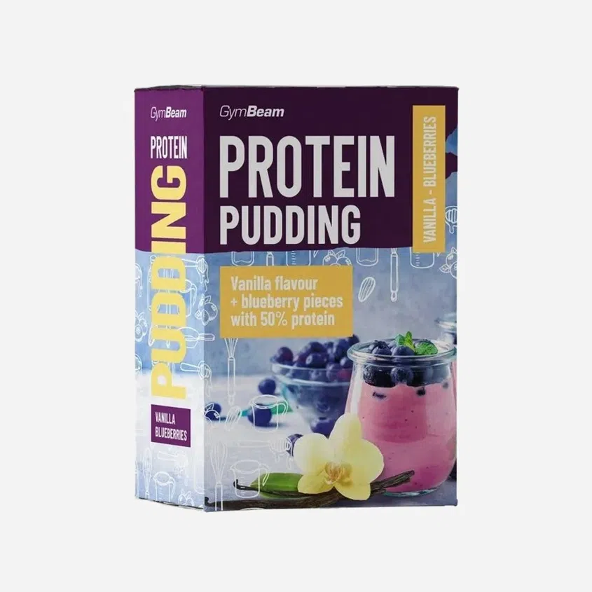 Proteínový puding vanilka a čučoriedky