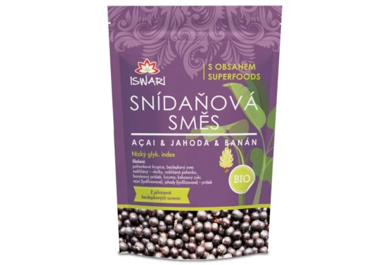 Raňajková zmes acaí, jahoda a banán BIO