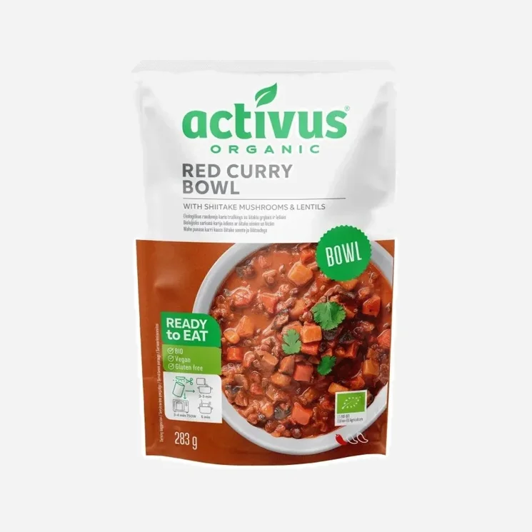 Red Curry Bowl s červeným karí korením, hubami shiitake a šošovkou BIO