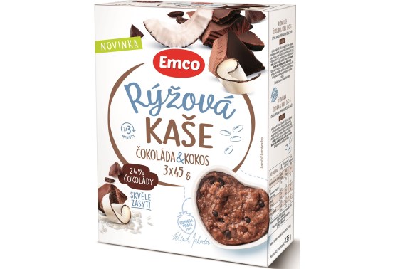 Ryžová kaša čokoláda a kokos 3x45 g