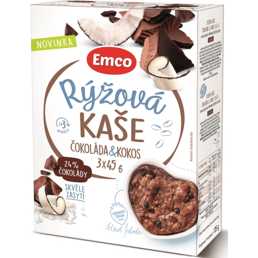 Ryžová kaša čokoláda a kokos 3x45 g