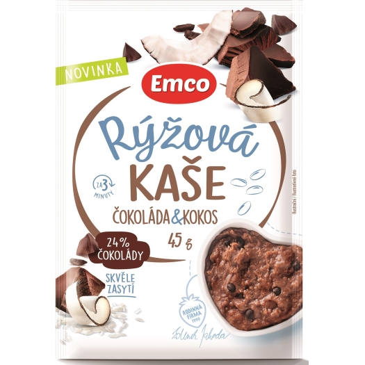 Ryžová kaša čokoláda a kokos