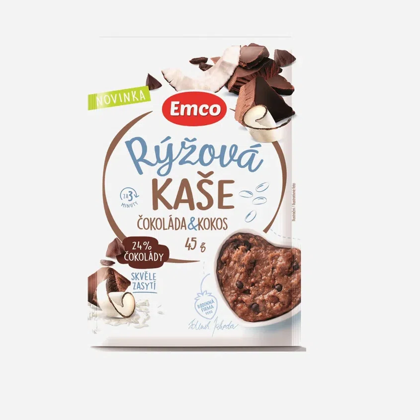 Ryžová kaša čokoláda a kokos