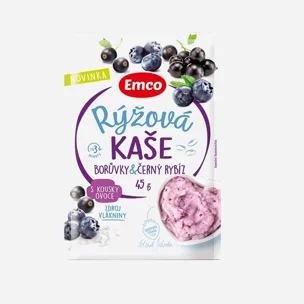 Ryžová kaša s čučoriedkami a čiernymi ríbezľami