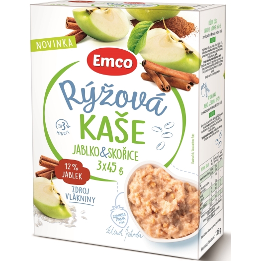 Ryžová kaša s jablkami a škoricou 3x45 g