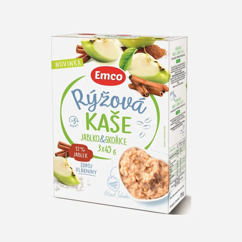 Ryžová kaša s jablkami a škoricou 3x45 g