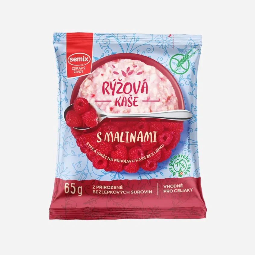 Ryžová kaša s malinami bez lepku