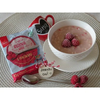 Ryžová kaša s malinami bez lepku