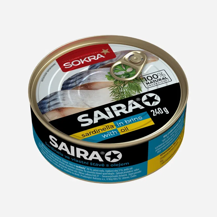 Saira sardinky vo vlastnej šťave s prídavkom oleja