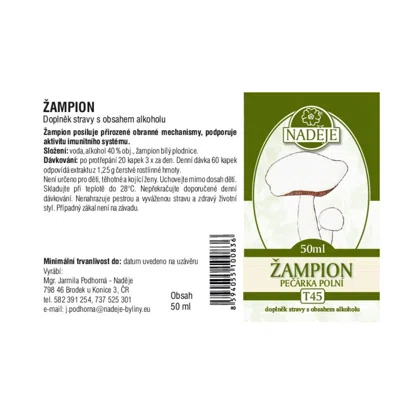 Šampión - tinktúra z huby