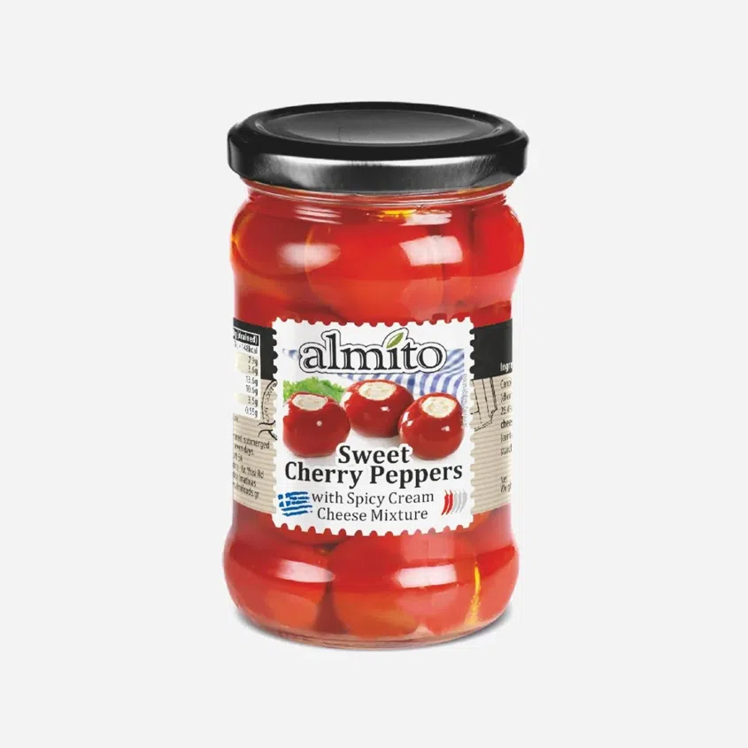 Sladké cherry papriky plnené syrom