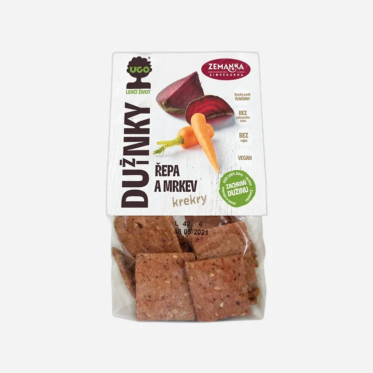 Slané krekry s dužinou z červenej repy a mrkvy
