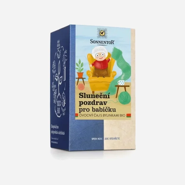 Slnečný pozdrav pre babičku ovocný čaj s bylinkami porciovaný BIO