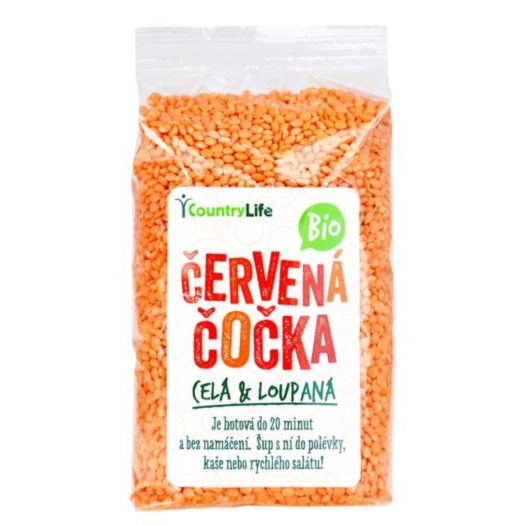 Šošovica červená celá lúpané  BIO