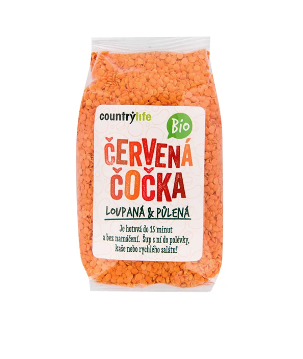Šošovica červená polená BIO