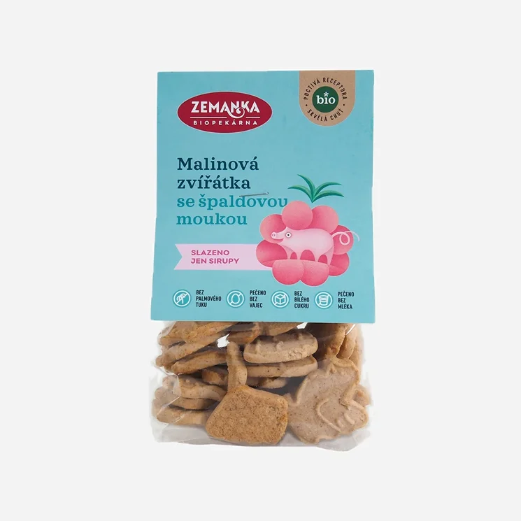 Špaldové malinové zvieratká BIO