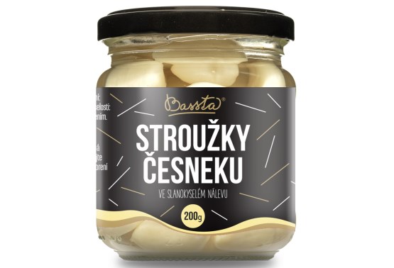 Strúčiky cesnaku v slanokyslom náleve sklo