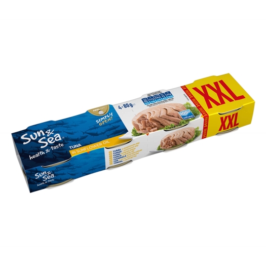 Sun&Sea Tuniak v slnečnicovom oleji XXL 4x80 g