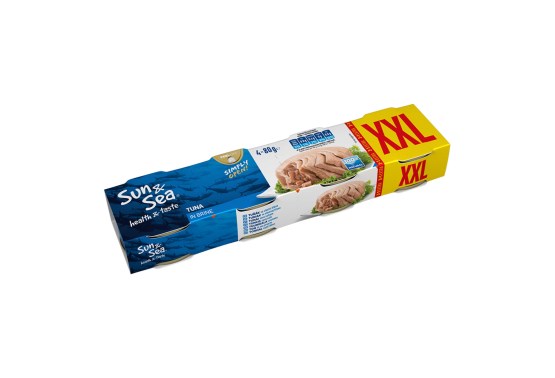 Sun&Sea Tuniak vo vlastnej šťave XXL 4x80 g