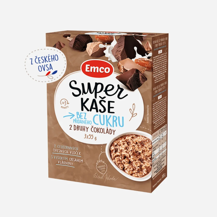 Super kaša 2 druhy čokolády 3x55 g