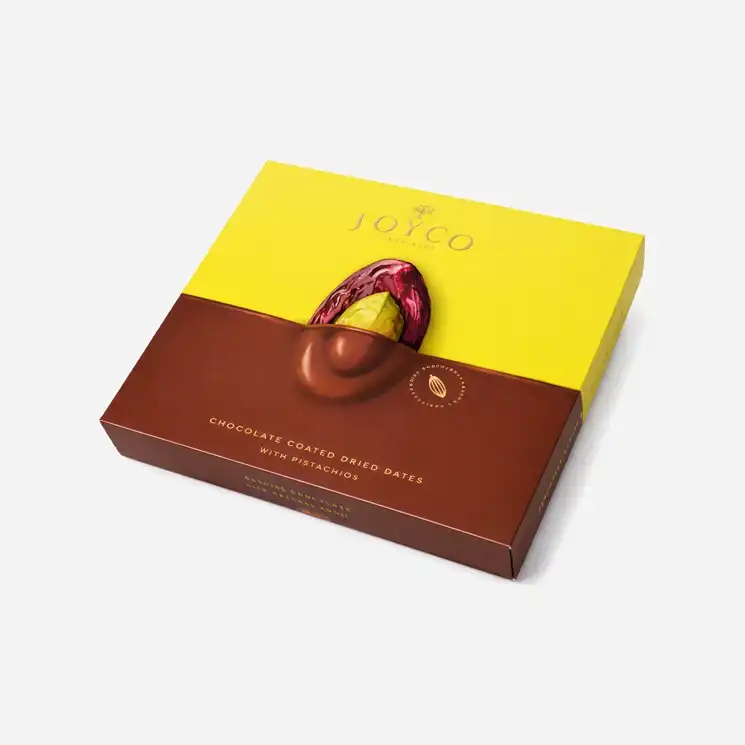 Sušené datle v čokoláde s pistáciami