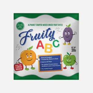 Sušené ovocie v podobe písmen