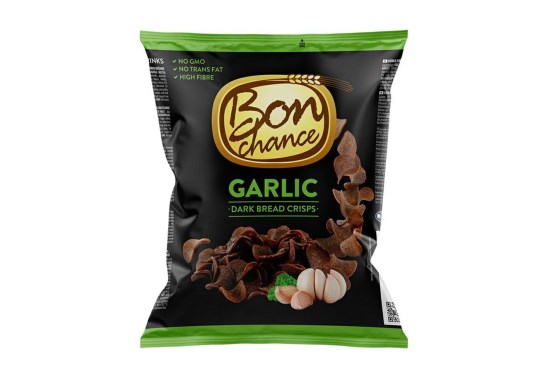 Tmavé chlebové chipsy s cesnakom