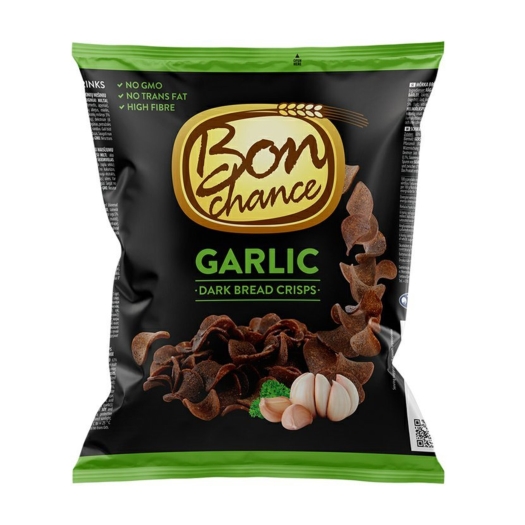 Tmavé chlebové chipsy s cesnakom