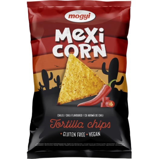 Tortilla chips kukuričný snack s príchuťou chilli
