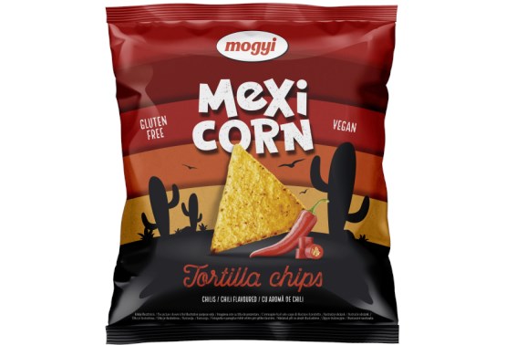 Tortilla chips kukuričný snack s príchuťou chilli