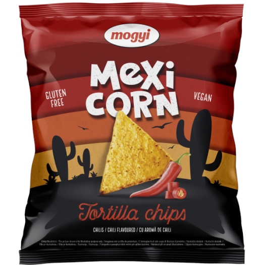 Tortilla chips kukuričný snack s príchuťou chilli