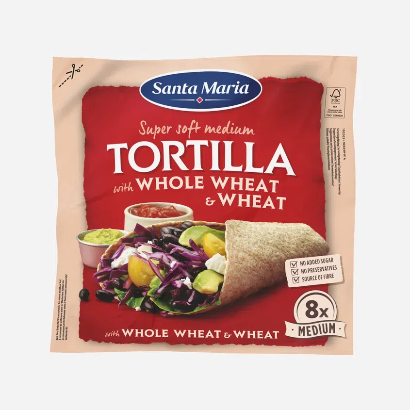 Tortilla whole wheat  celozrnná