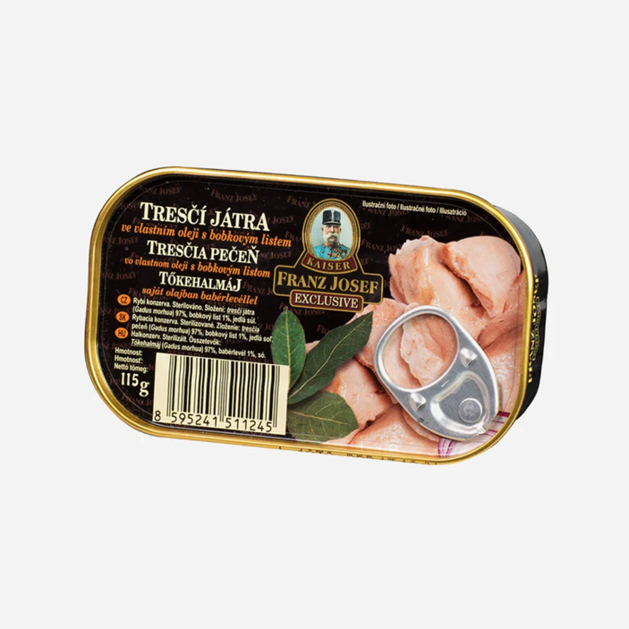 Tresčia pečeň vo vlastnom oleji s bobkovým listom