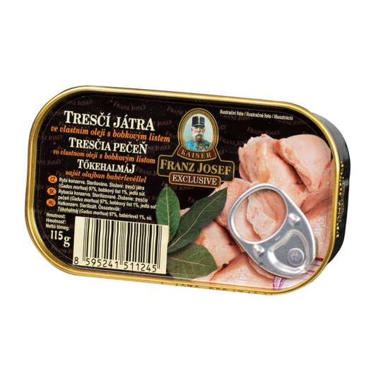 Tresčia pečeň vo vlastnom oleji s bobkovým listom