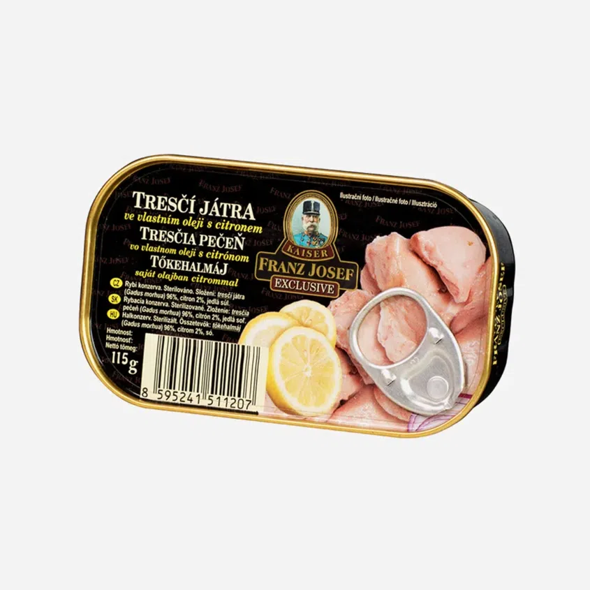 Tresčia pečeň vo vlastnom oleji s citrónom