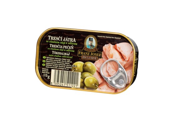 Tresčia pečeň vo vlastnom oleji s olivou