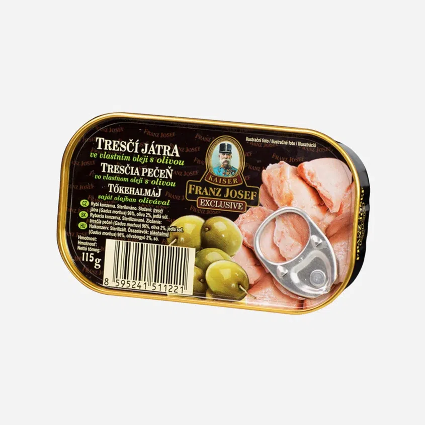 Tresčia pečeň vo vlastnom oleji s olivou