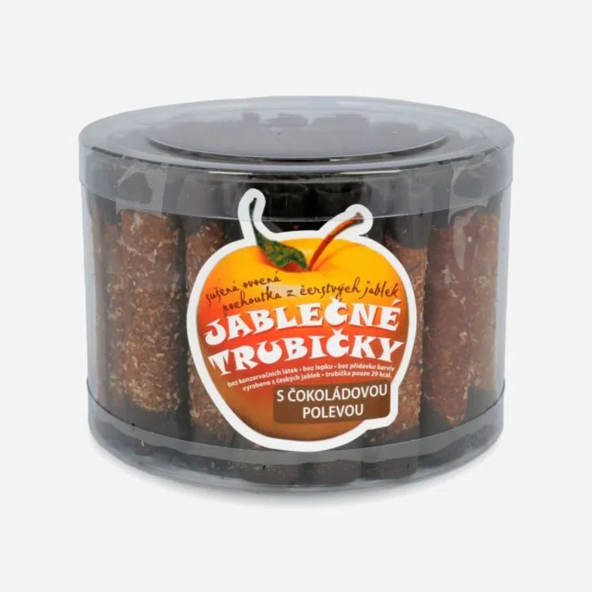 Trubičky jablčné s čokoládou dóza