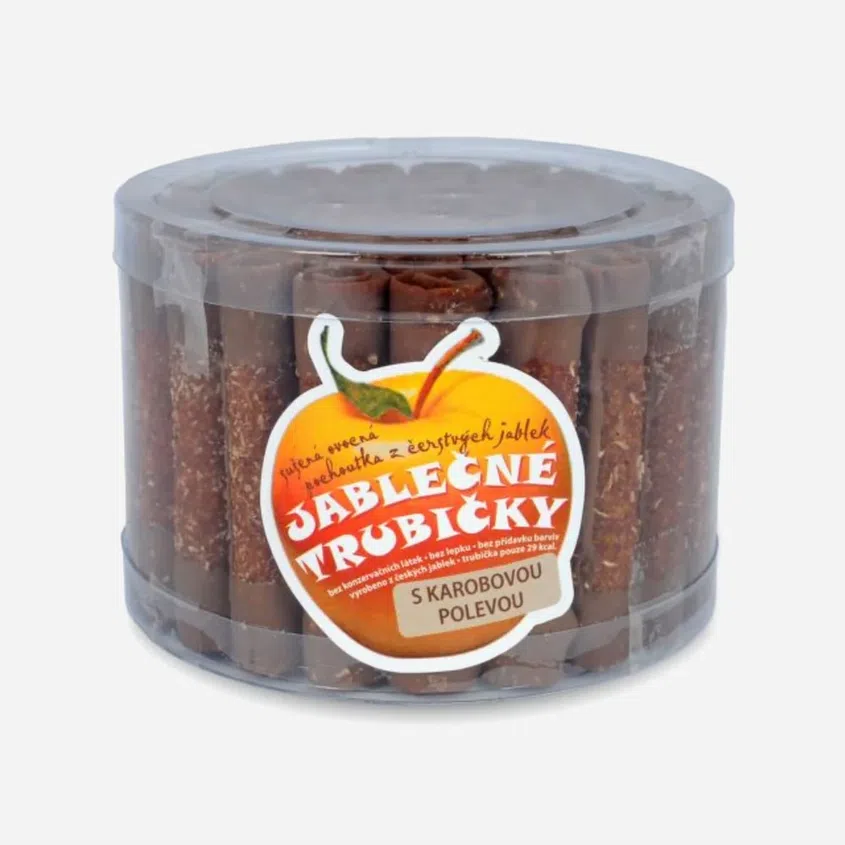 Trubičky jablčné s karobom dóza