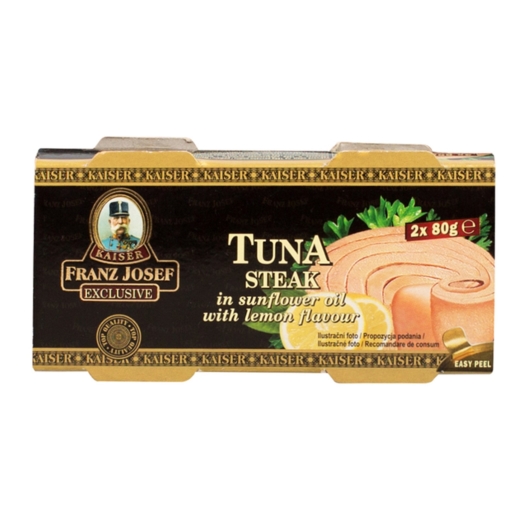 Tuniak steak v slnečnicovom oleji s citrónom 2x80 g