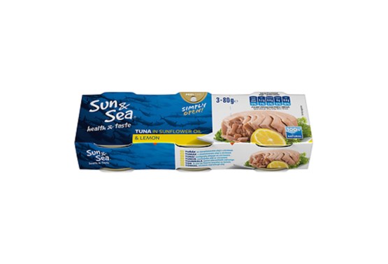Tuniak v slnečnicovom oleji s citrónom 3x80 g